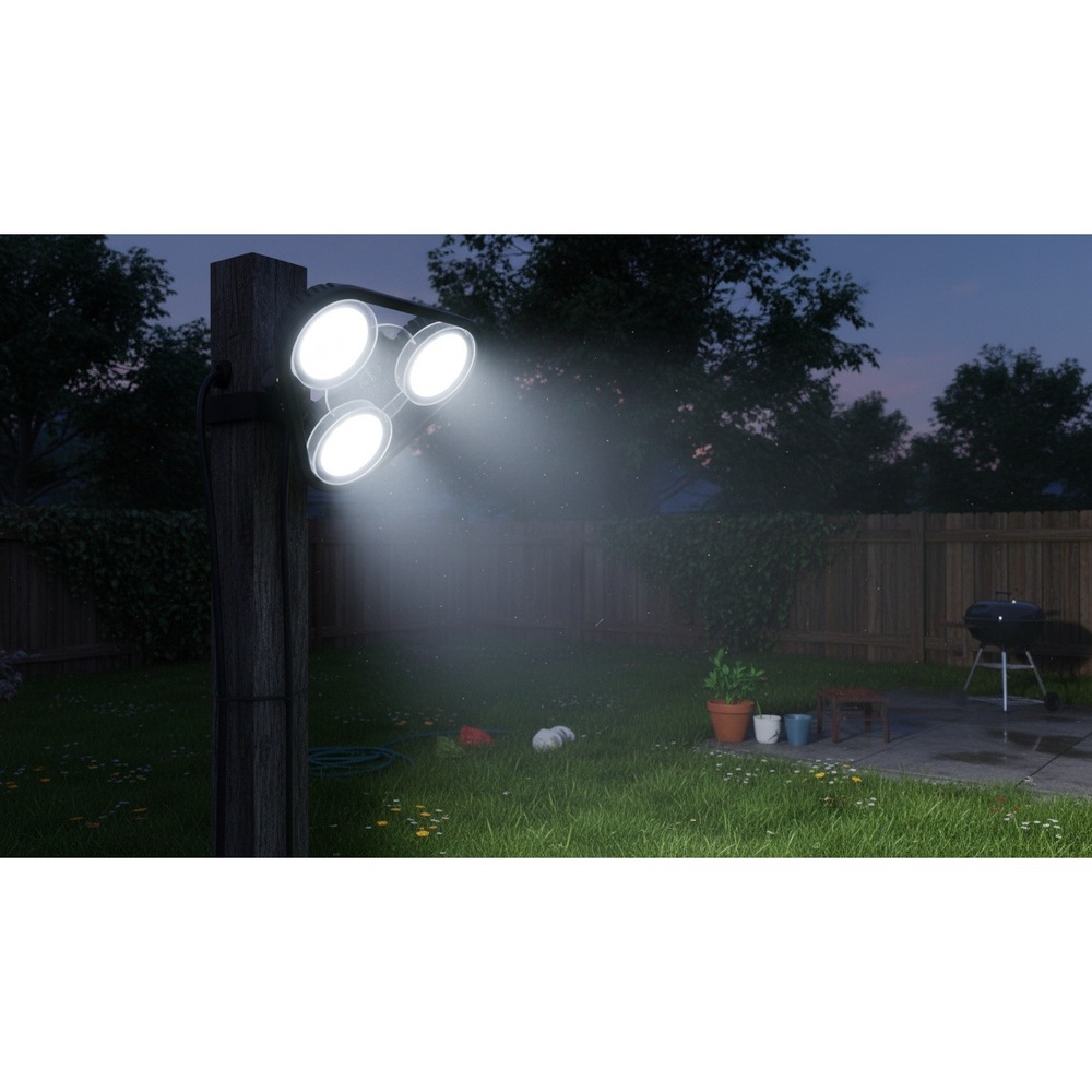 Halo Triple Head LED Floodlight White 3000 Lumens TGS3S403FRRW Cooper Lighting